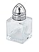 New Star Foodservice Glass Cube Mini Salt and Pepper Shaker (Silver with Rack)