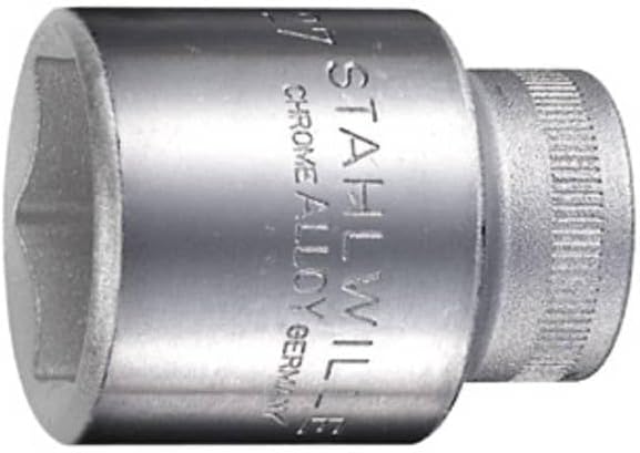 Soquete Avulso Stahlwille 3030022 52, Sextavado de 22 mm, Encaixe Quadrado de 12,5 mm (1/2 pol.), Parede Fina, 42 mm