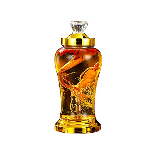 LXJ 3L Bottle for Ginseng Bottle Decanter Glass Bottle Transparent Bottle Whiskey Decanter Glassware Bottle+Copper Faucet