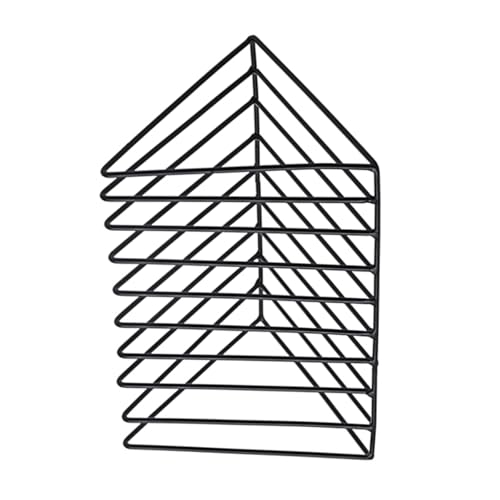 Soporte triangular de metal kokdid con 9 compartimentos para organizar revistas en color negro 4