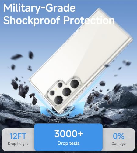 Image of ClearPC Clear Hard PC Case for Samsung Galaxy S23 Ultra, Anti-Yellow Transparent Back Cover, Anti-Scratch, Raised Camera Protection Shockproof Wireless Charging Compatible NonYellowing (Clear)