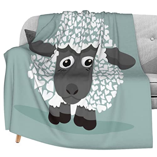 Delerain Cute Black Sheep Flannel Fleece Throw Blanket 50