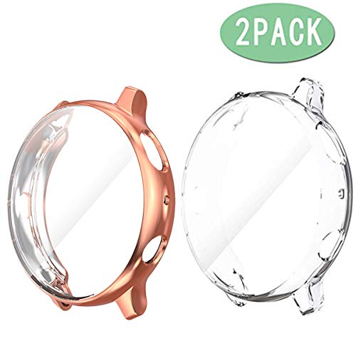 Haojavo Haojavo 2 Pack Screen Protector Case For Samsung Galaxy Watch Active 2 44mm Soft Tpu Slim Fit Full Cover Screen Protector Case For Galaxy Watch Active 2 44mm Smartwatch Bands Accessories