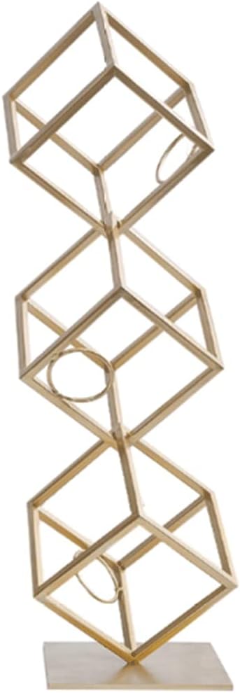 Wine Rack Geometric Shape Design Shelf European-Style Metal Wine Rack Suitable for Living Room Decoration Bar Decoration Perfect for Home Decor Kitchen Storage Rack (Color : B)