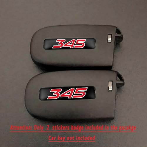 Image of TOOLEPIC for Dodge Challenger Charger Durango and Jeep Grand Cherokee Key fob Badges 2015-2024-Set of 2 - Finest Vehicle Emblems Accessories for 345 Hemi, Ideal for Decoration - Ruby Red