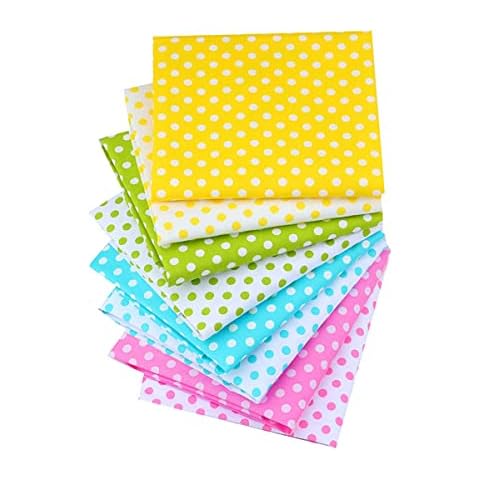 CraftsFabrics 8pcs 40*50cm (16" x 20") Colourful Polka Dot Pattern Printed Cotton Fat Quarters Bundle (for Quilting, Scrapbooking, Sewing, Arts & Crafts, Baby Clothing, Nursery, DIY Projects, Collage) Cover
