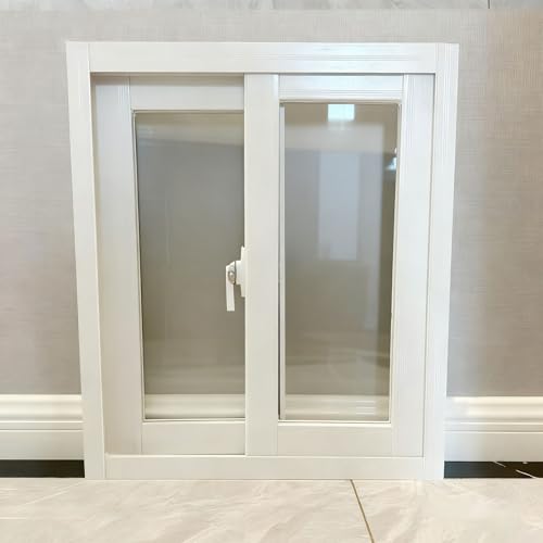 yurstcggh Ventana de repuesto de aleación de aluminio con marco de marco de empuje,para Sótano, Baño, Cobertizos Y Gallineros, Ventana De Techo 80×40cm Blanco