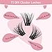 Cluster Lashes 72 Pcs Lash Clusters DIY Eyelash Extension Individual Lashes D-8-16mix Thin Band Easy to Apply at home Lashes (Adore, D-8-16mix)