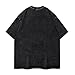 Omzs Game Crew Neck Tshirts Men's Cotton T-Shirts Oversized Unisex Short Sleeve Graphic Loose Wash Basic Tee Tops Black Small