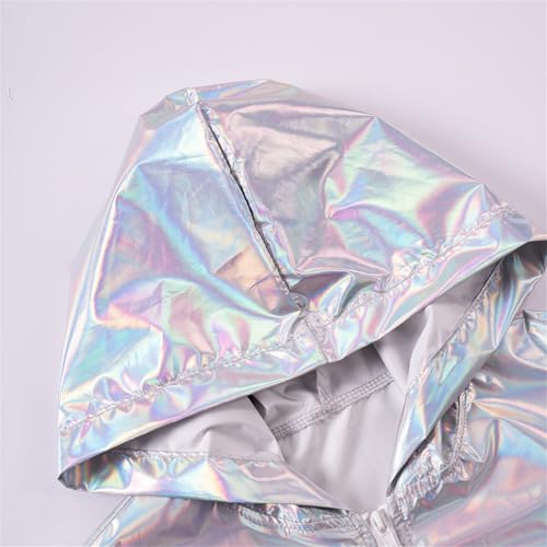 Toddler Boys Girls Reflective Jacket Zip Up Shiny Hooded Windbreaker High Visibility Lightweight Cycling Coat3