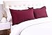 MarCielo 2-Piece Embroidered Pillow Shams, Decorative Microfiber Pillow Covers Set Standard Size, Dark Burgundy