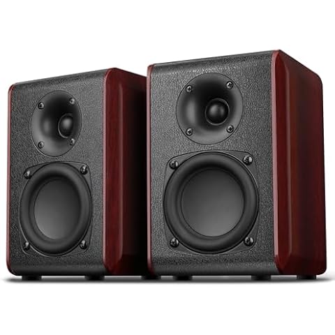 Saiyin Passive Bookshelf Speakers,2-Way Home Stereo Speakers with 3.5 inch Woofer,Amplifier or Receiver Required,Passive Surround, Front Speakers for PC/Gaming/Turntable,4 Ohms,Wall Mountable Cover