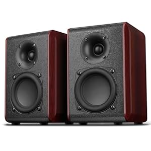 Saiyin Passive Bookshelf Speakers,2-Way Home Stereo Speakers with 3.5 inch Woofer,Amplifier or Receiver Required,Passive Surround, Front Speakers for PC/Gaming/Turntable,4 Ohms,Wall Mountable