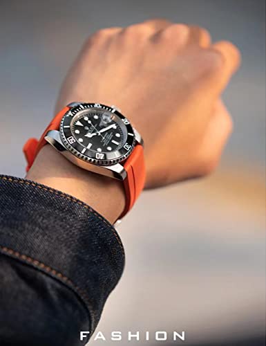 Image of Watch Band Quick Release Fluororubber 19mm 20mm 21mm 22mm Soft Durable Universal FKM Rubber Replacement Band Strap for Men Women