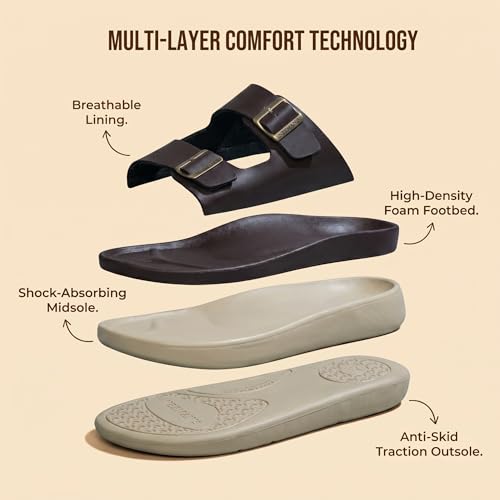 Image of Neeman's PureWhoosh Flow Sandals for Men | Waterproof Chappal | Casual Slippers with Ergonomic Arch Support & Anti Skid EVA Sole | Adjustable Strap | Lightweight Monsoon Floaters for Beach & Outdoor Wear