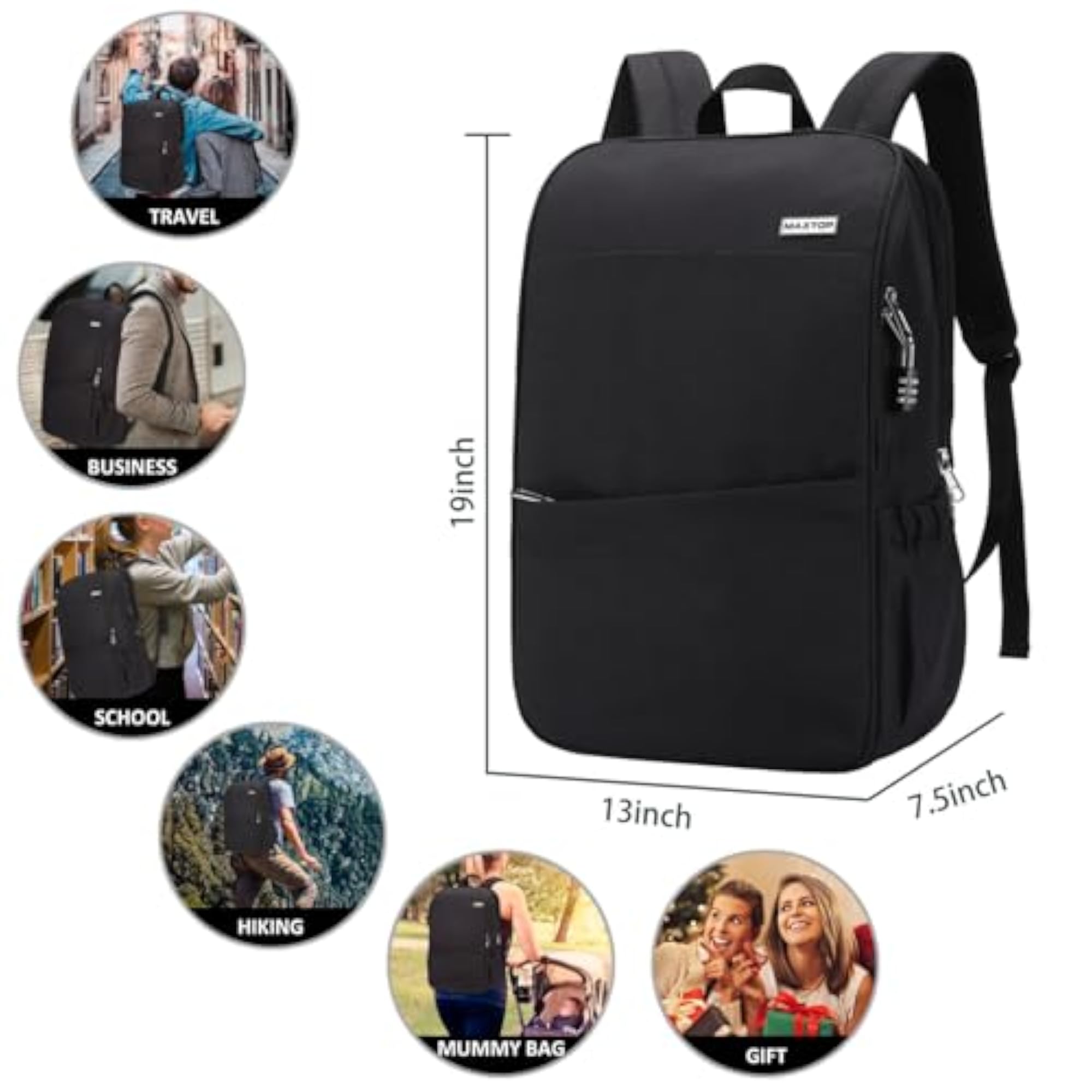 Travel Laptop Backpack with USB Charging Port
