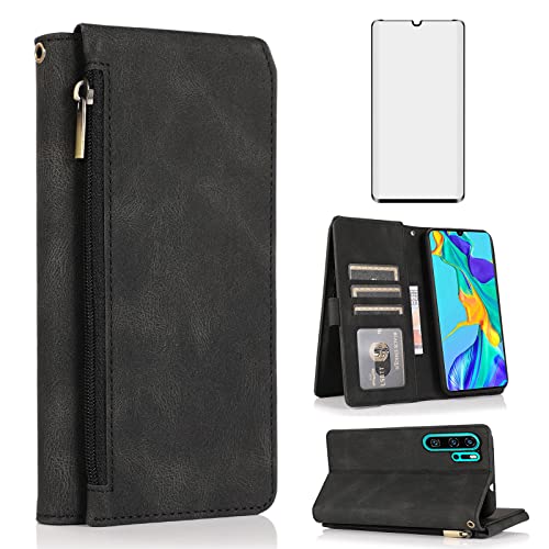 Accessoires de téléphone Huawei P30 Pro étui portefeuille noir antichoc rigide