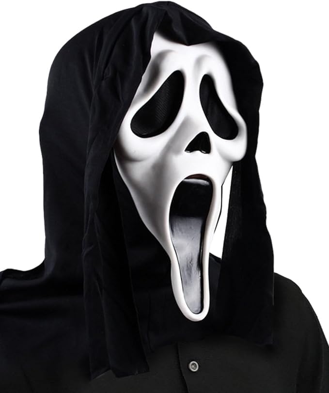 NEW-YIJUNSHUN Halloween Scream Mask, Scary Ghhoost Faacce Mask, Adult Scream Mask Horror Full Head Latex Mask for Adults Men, Horrible Skull Face Mask for Halloween Costume Cosplay