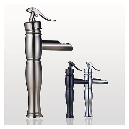 Robinet de lavabo à cascade anti-éclaboussure en laiton brossé - 3
