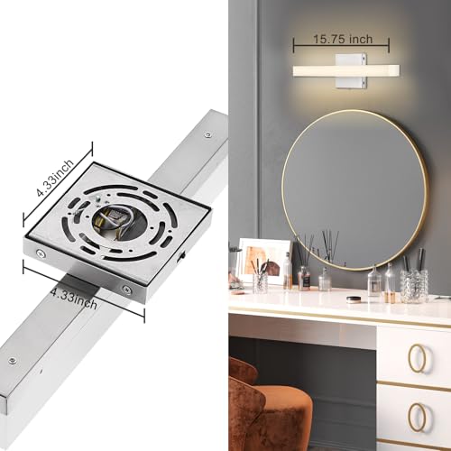 Image of Wall Sconce, Modern LED Light Bar Lighting Fixtures for Vanity, Dimmable Bathroom Sconce, 5CCT Dimmable NO Flicker and Eye Protection 16 in Bathroom Linear Bar Lighting16W Lamp