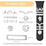 Joycabin Watch Strap Charms Bands Metal Trim with Buckle for Apple Watch Series 8-1, 20-22 mm - Image 2