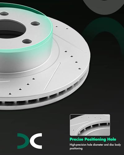 Image of SCITOO Front Disc Brake Rotors Kits Drilled & Slotted Brakes Rotor:54097