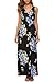 Kranda Summer Floral Dresses for Women Sleeveless V Neck Maxi Dress with Pockets