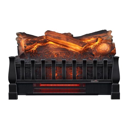 Image of duraflame Electric Log Set 1,000 Sq Ft Heater, Faux Logs Insert with Infrared Flames for Existing Fireplaces, Remote Control Included