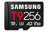 Samsung Scheda di memoria microSD T9, 256 GB, scheda di memoria per uso professionale in droni, fotocamere d'azione e fotocamere a 360°, fino a 200 MB/s in lettura e 130 MB/s in scrittura, MB-MH256T