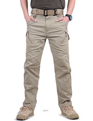 TACVASEN Mens Outdoor Rip-Stop Multi Pockets Relaxed-Fit Tactical Cargo Pants Khaki, 40 - Image 3