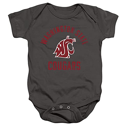 Washington State University Official Cougars Logo Unisex Infant Snap Suit for Baby,Charcoal, 6 Months