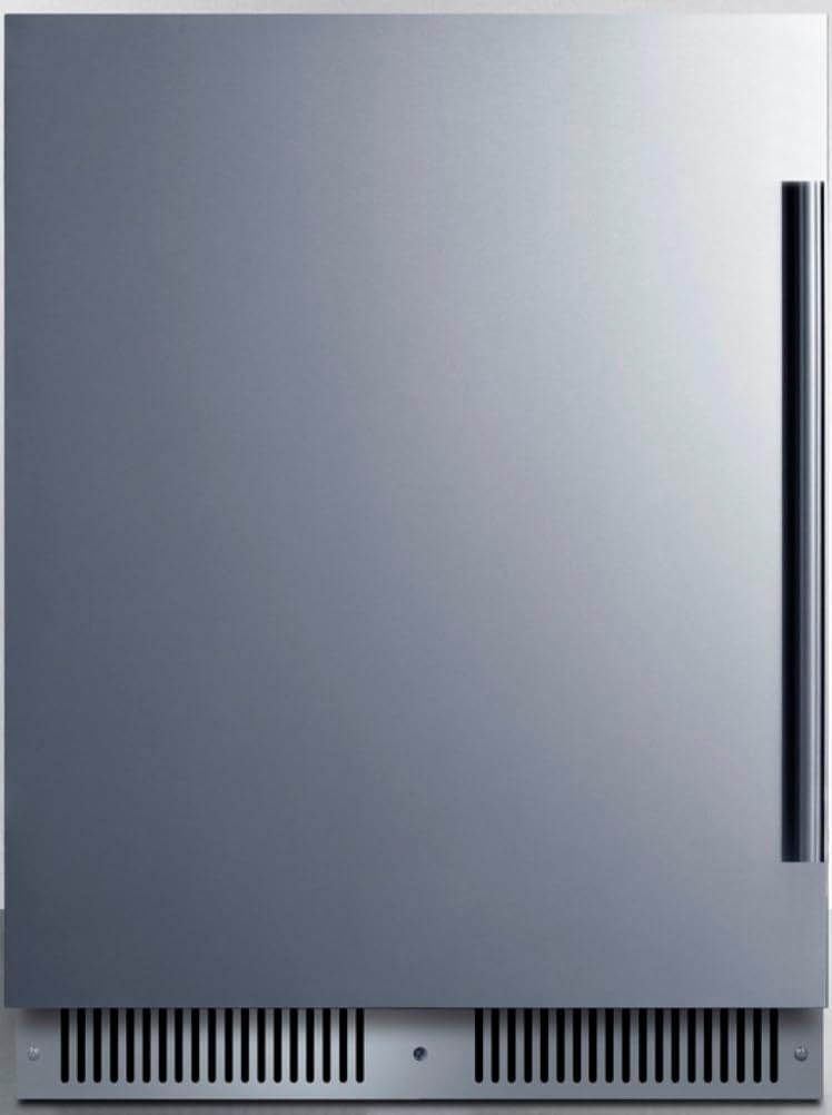 Summit 24 Inch Beverage Refrigerator, 3.1 Cu.ft., Stainless Steel Door and Interior, Shallow Depth Undercounter, Commercially Approved- SDHR2444PNR (RHD, Panel Ready)(Panel not included)