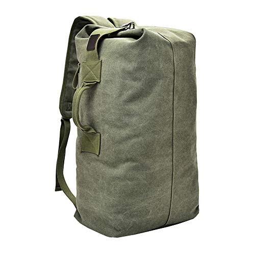 VRIKOO Cylinder Canvas Travel Backpack Large Capacity Duffel Shoulder Bag Outdoor Sport Hiking Rucksacks