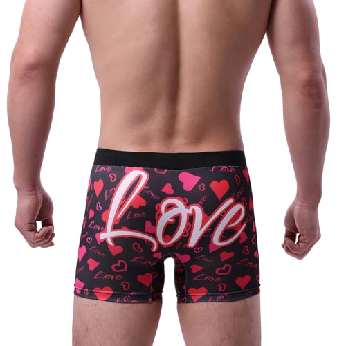 Evankin Men Valentines Boxer Briefs, Sexy Funny Novelty Heart Underwear, Comfort Breathable Soft Underpants Shorts with Bulge Pouch(Heart&Love1, L)2
