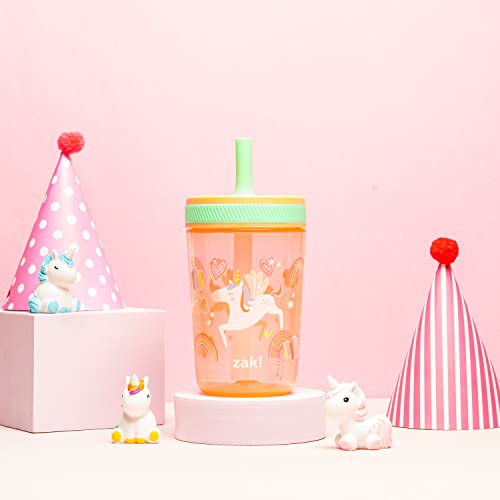 Zak Designs 6929-U265 Kelso Tumbler Set 15 Oz, (Unicorn) Non-Bpa Leak-Proof Screw-On Lid With Straw Made Of Durable Plastic And Silicone, Perfect Baby Cup Bundle thumb #5