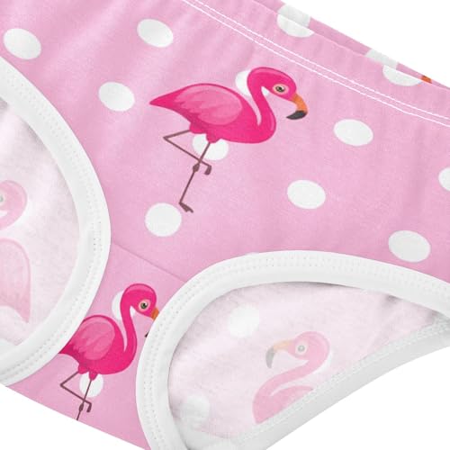 Pink Flamingos Polka Dots Cute Panties Girl Toddler Underwear Custom Cotton Designer Briefs Girls Undies 2t4