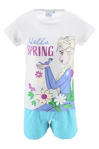 Disney La Reine des Neiges, Pyjama Court, Fille (Blanc,8 Ans)