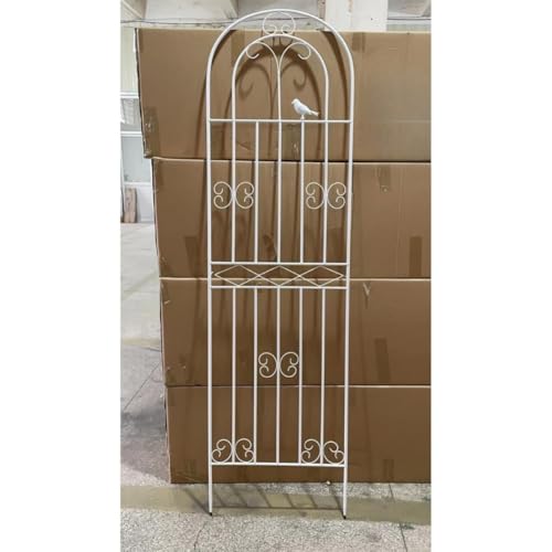 Riuuyyi ガーデン アイアンローズフェンス ガーデニング用支柱 バラ用 つる花 アイビー クレマチス 園芸支柱 簡単組立式 高さ自由調整可能 庭 フラワーアレンジ ローズ 薔薇 蔦 ラテス パーゴラ 庭 栽培 (50*180cm,ホワイト)