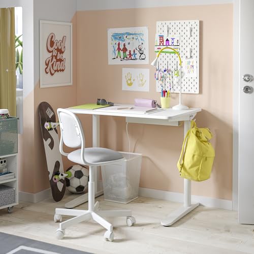 Bureau blanc 90x60 cm RELATERA table de travail compacte et moderne