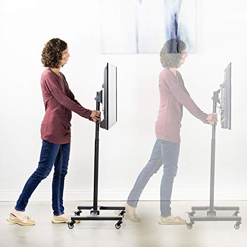 VIVO Mobile TV Display Stand for 13 to 42 inch LED LCD Flat Panel Screens, Rolling Floor Stand Height Adjustable Mount with Wheels (STAND-TV07W)