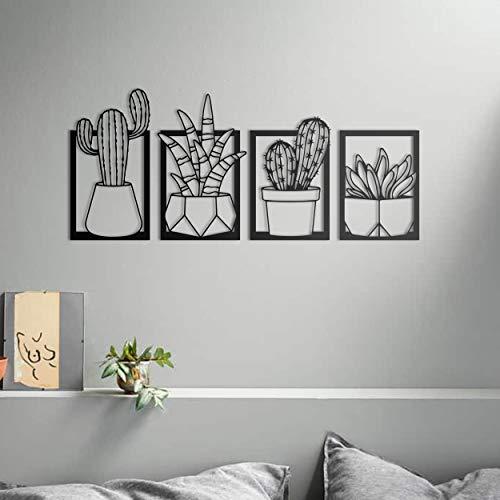 Cactus Set Metal Wall Art , Metal Wall Sculpture, Metal Wall Decor, Decorative Artwork, Cactus Art, Desert, Outdoor Wall Art, Black Metal