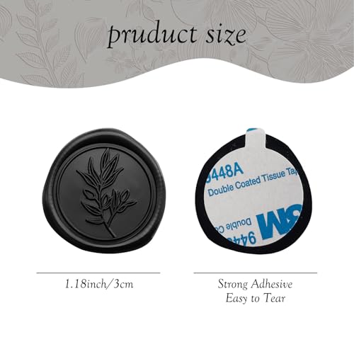 50Pcs Black Self-Adhesive Wax Seal Stickers - Wax Seal Perfect for Wedding Invitation or Envelope Good Adhesion and Easy to Use, Wedding Invitation Accessories