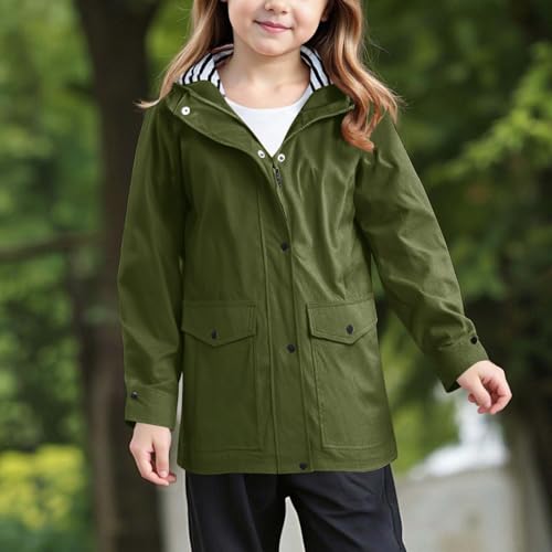 Coupe vent enfant imperméable softshell fille solide avec double fermeture