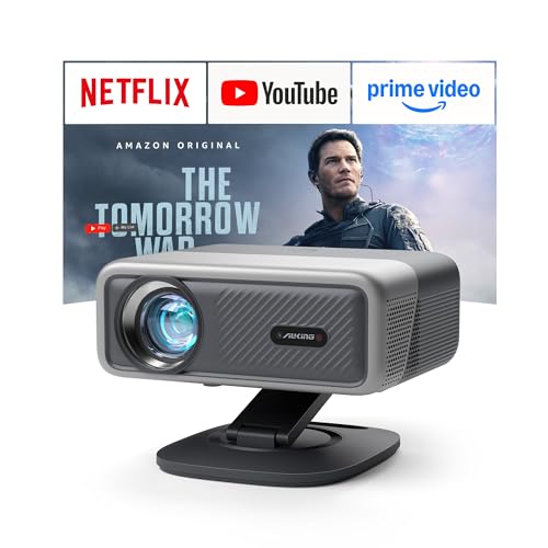 Smart BeamerNetflix-Fähig & Dolby AudioVISSPL 4000 ANSI 4K Projektor Autofokus&Trapezkorrektur Portable Projector 1080P Full HD WiFi6 Bluetooth Heimkino/Outdoor Beamer mit 360Drehständer für Handy