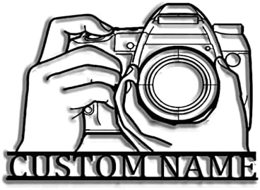 Nanlili PoroX Custom Camera Metal Wall Art,Camera Metal Sign,Camera Wall Decor,Custom Photographer Metal Decor,Photo Studio Decor,Photography Lovers Gift, Personalized Home Decor