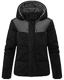 MARIKOO Kaguraa Veste polaire chaude mi-saison pour femme Veste matelassée en peluche dan...