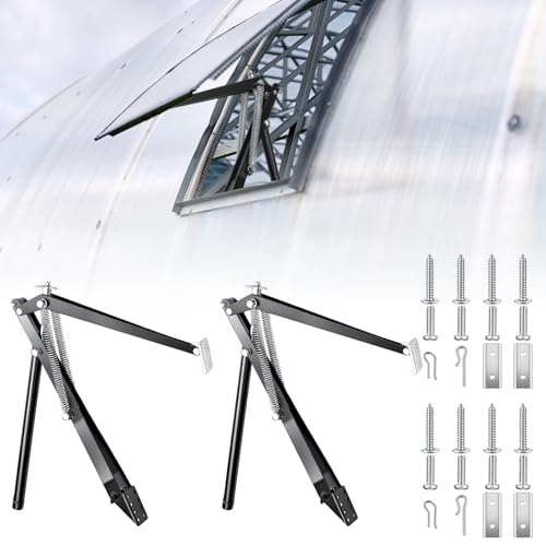 Amylove 2 Pcs Dual Spring Automatic Roof Vent Opener Greenhouse Accessories Solar Greenhouse Heater Sensitive...