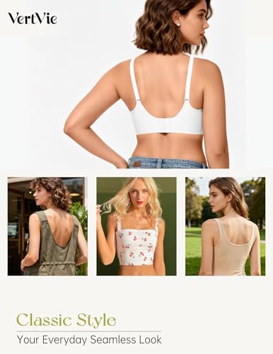 Image of Vertvie Women Wireless Jelly Bras Push Up Seamless Bra Supportive No Underwire Soft Halter /U /Racerback Sport T-Shirt Bralette