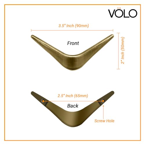 Image of VOLO V knobs for Drawers and cabinets for Home /Kitchen /Offices and Hotels - Versatile Solution for Home, Hotel, and Office Doors (Antique Brass, 4)