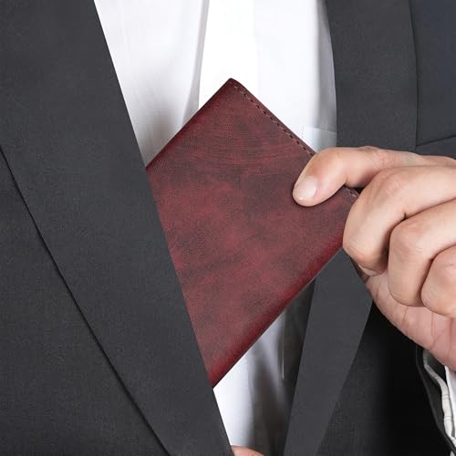 Image of The Wallet Store Defender RFID Protected Wallet | Pop-up Card Holder | Scan Proof Wallets for Men | Aluminium Case | Up to 8 Cards | Credit & Debit Card Holder (Wine)